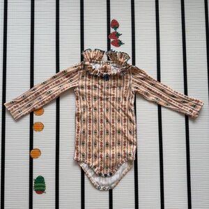 Misha and puff Charming Striped Kids Onesie with Ruffle Collar